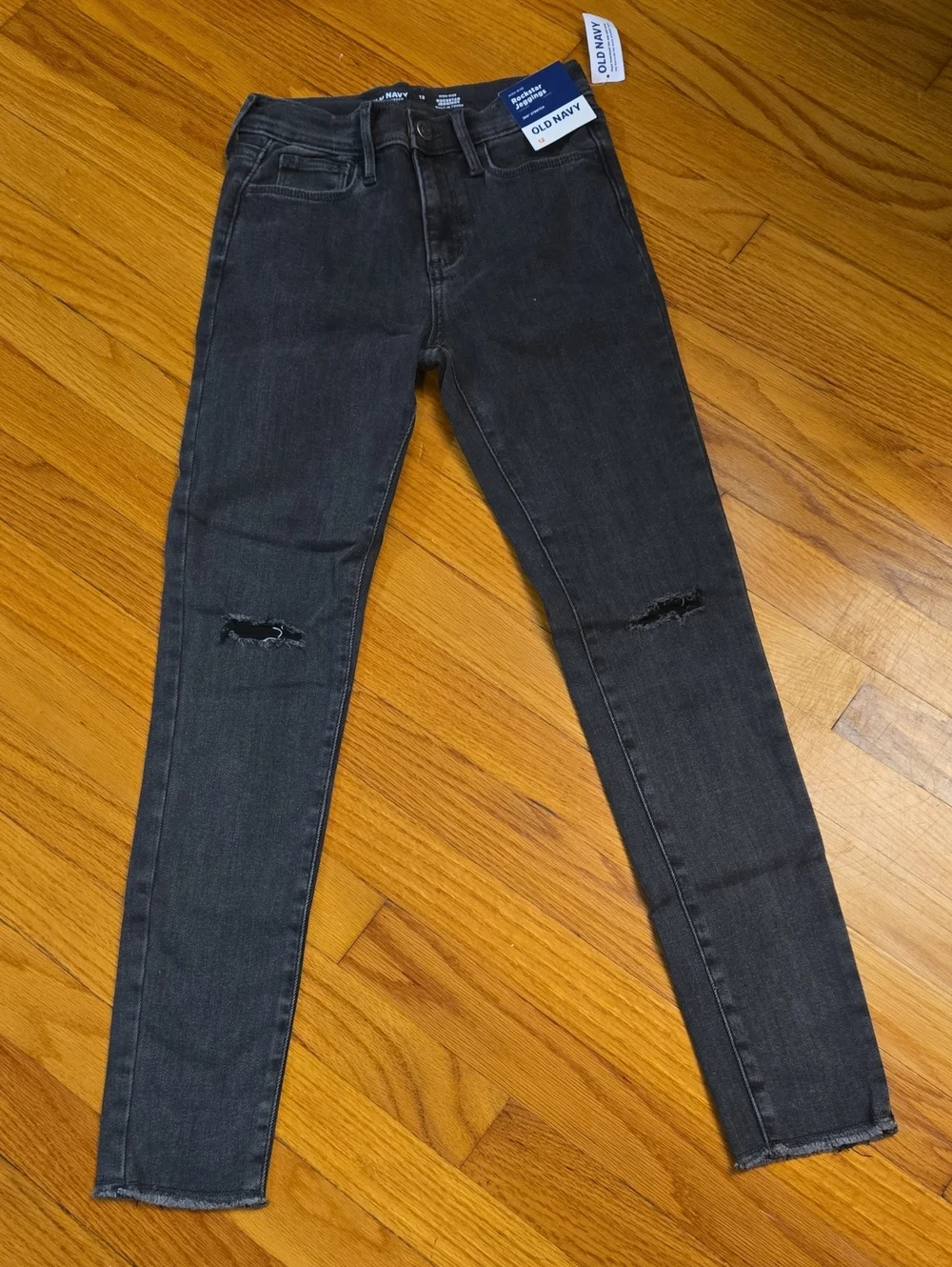 Old Navy Black Rockstar Jeggings Ripped Knee Jeans